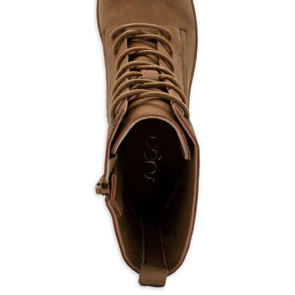 Sugar Women's Fabiana Chunky Lace-Up Tan Combat Boot - Picture 5 of 6